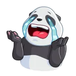 😭 panda, pleurer, triste, émotions, dessin animé, autocollant, animal, détresse whatsapp sticker