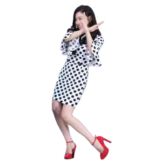 🙅‍♂️ wanita, gaun, mode, gaya, pose, sepatu merah telegram sticker