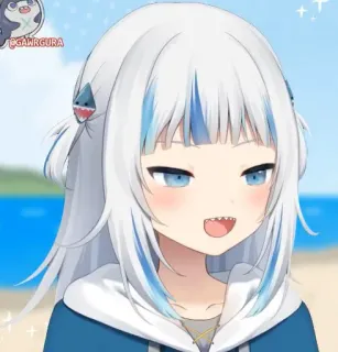 🔱 Gawr Gura Anime, Vtuber, Hai, Süß, Gawr, Gura whatsapp sticker