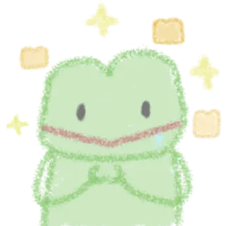 🍞 rã, fofo, verde, animal, desenho animado telegram sticker