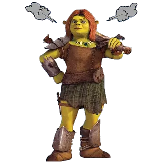 😡 Fiona Shrek ogro, princesa, mulher, guerreira, armadura whatsapp sticker