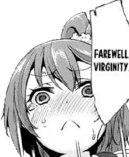 👋 FAREWELL VIRGINITY. Anime, Mangá, Despedida, Virgindade, Expressão, Emocional telegram sticker