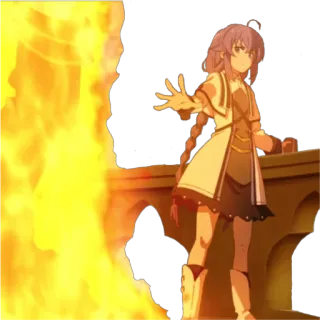 😡 Anime, Lửa, Phép thuật, Cô gái, Nhân vật telegram sticker