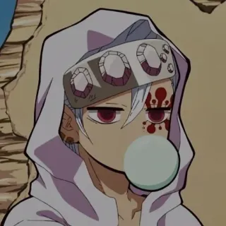 😒 Tengen Uzui Demon Slayer Anime, Demon Slayer, Tengen Uzui, Personnage, Sang, Sweat à capuche telegram sticker