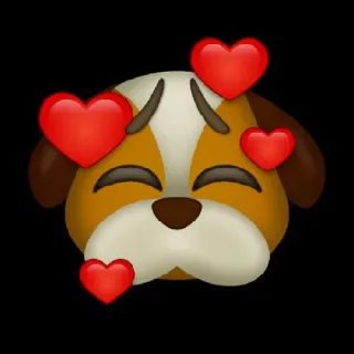 🤔 강아지, 이모지, 하트, 슬픔, 사랑, 강아지 whatsapp sticker
