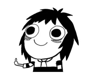 🖕 Dessin animé, Personnage, Geste obscène, Doigt d'honneur, Illustration telegram sticker