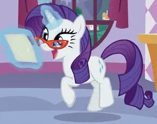 😄 Rarity My Little Pony rareté, poney, lunettes, mlp, licorne telegram sticker