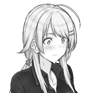 😳 Chica anime, Manga, Sonrojo, Sudor, Impactado/a, Expresión telegram sticker