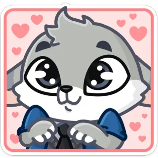🥺 Desenho animado, Animal, Personagem, Fofo, Coelhinho, Coelho, Coração whatsapp sticker