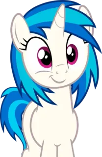 😁 pony, unicorn, cartoon, My Little Pony, blue mane, white pony, cute, animated telegram sticker