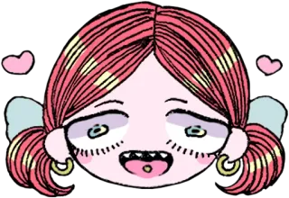 😍 sticker, illustration, cartoon, figur, gesicht, herz, mädchen telegram sticker