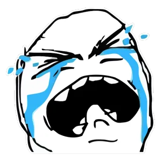 😭 울음, 밈, 얼굴, 표정, 슬픔 telegram sticker