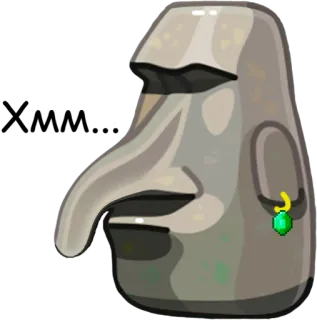 🗿 moai, statue, easter island, stone, jewelry telegram sticker
