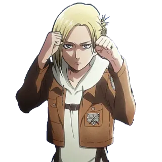 😒 Annie Leonhart Attack on Titan Anime, Ataque dos Titãs, Mangá, Luta, Sério, Annie Leonhart telegram sticker