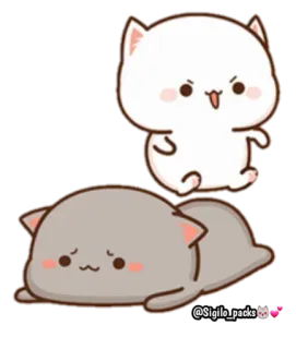 😠 kot, słodki, kawaii, brzoskwinia, goma, mochi whatsapp sticker