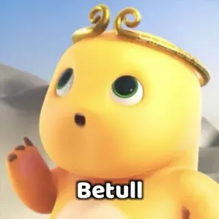 🙂 Betull Cartone animato, Personaggio, Carino, Giallo, Betull telegram sticker