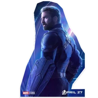 👍 Captain America Avengers APRIL 27 Super-herói, Filme, Marvel, Vingadores, Capitão América, Chris Evans telegram sticker