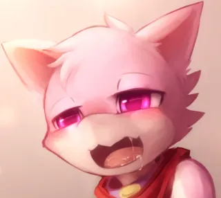 ☺️ Furry, Anthropomorph, Katze, Cartoon, Tier, Figur, Rosa telegram sticker