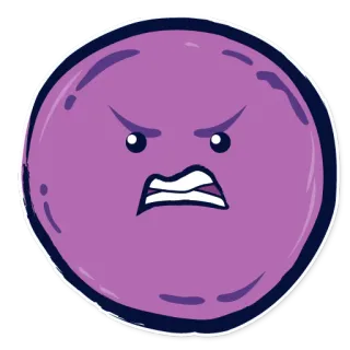 😡 enojado, emoji, morado, cara, dibujos animados telegram sticker