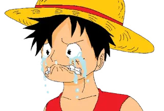 😭 Monkey D. Luffy One Piece อนิเมะ, ร้องไห้, เศร้า, วันพีซ, ลูฟี่, การ์ตูน telegram sticker