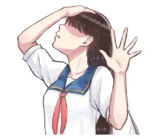 🤦‍♀ anime, girl, school uniform, illustration, sticker whatsapp sticker