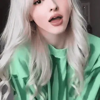 ❤️ 소녀, 여자, 금발 머리, 인물 사진 telegram sticker