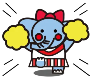 🤹 Elefant, Cheerleader, Cartoon, Tier, Maskottchen, süß telegram sticker