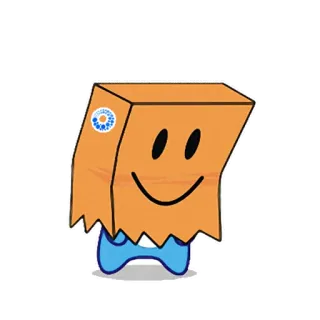 😃 Sacchetto di carta, Personaggio, Carino, Cartone animato, Mascotte telegram sticker