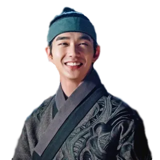 😁 asiatico, uomo, coreano, abiti tradizionali, ritratto, sorriso whatsapp sticker