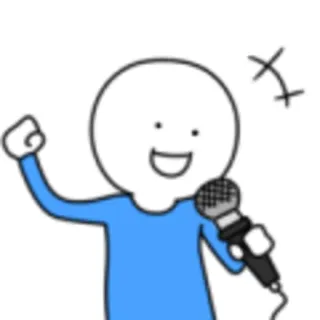 🎙 sticker, microphone, happy, cartoon, simple, drawing whatsapp sticker