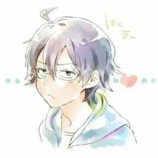 ⛓ はらまー Anime, Manga, Brille, Junge, Süß, Japanisch whatsapp sticker