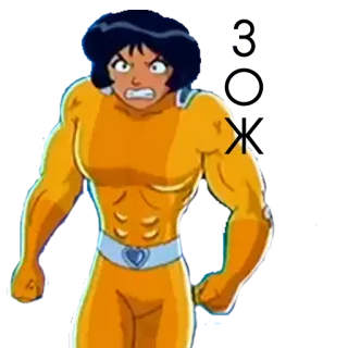 🏋 Alex Totally Spies! Kartun, Berotot, Mata-mata, Gadis, Marah telegram sticker