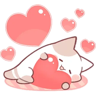 ❤️ cat, heart, cute, love, kawaii, animal telegram sticker