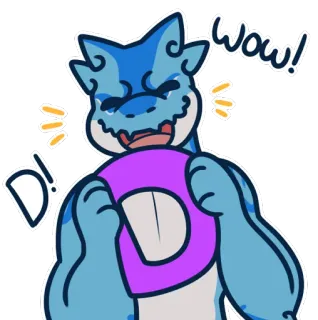 🌚 Wow! D! Drache, niedlich, wow, glücklich, Sticker whatsapp sticker