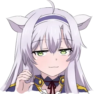 😏 anime, kat, meisje, zelfgenoegzaam, schattig, oren, uitdrukking telegram sticker