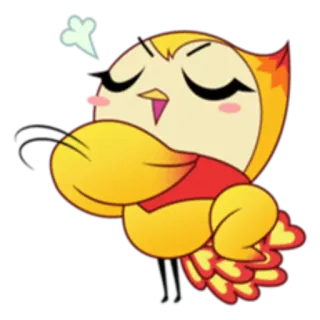 😌 hoạt hình, cú mèo, chim, vàng, đỏ, dễ thương, tức giận telegram sticker