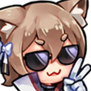😎 アニメ, 猫耳, サングラス, ピースサイン, 可愛い, かわいい telegram sticker