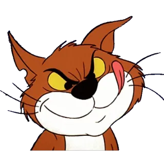 🐱 gatto, cartone animato, sorrisetto, animale, lingua telegram sticker