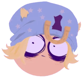 😳 cartone animato, assonnato, cuffia da notte, stelle, viola, stordito, confuso telegram sticker