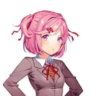 👾 Natsuki Doki Doki Literature Club! アニメ, マンガ, 女の子, かわいい, ナツキ, Doki Doki Literature Club! whatsapp sticker