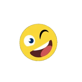 😀 Emoji, Sonriente, Guiño, Amarillo, Feliz, Cara whatsapp sticker