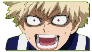 😨 Bakugo My Hero Academia อนิเมะ, โกรธ, ฮีโร่, โรงเรียน, ผมบลอนด์ telegram sticker