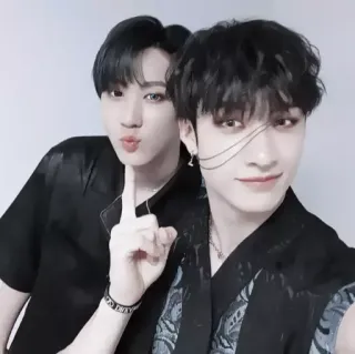🎠 kpop, hommes, selfie, portrait, asiatique, amitié telegram sticker