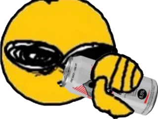 🥃 emoji, bebendo, álcool, óculos de sol, lata, festa, diversão whatsapp sticker