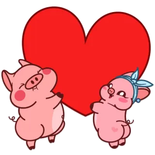 ❤️ babi, hati, cinta, imut, hewan, kartun telegram sticker