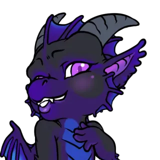 😘 dragon, cartoon, fantasy, cute, purple, creature whatsapp sticker