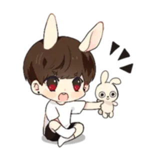🐰 Dibujos animados, Anime, Conejo, Lindo, Chibi, Dibujo, Ilustración telegram sticker