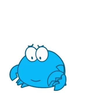 😊 Krabbe, Cartoon, Tier, Meerestier, Blau, Süß whatsapp sticker