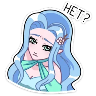 🥺 HET? garota anime, preocupada, fofa, elfa, pergunta whatsapp sticker