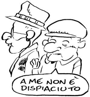 👴 A ME NON È DISPIACIUTO dibujos animados, italiano, hombres, sombreros, bocadillo telegram sticker